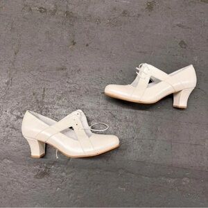 Others Follow Cream Lace-Up Heels